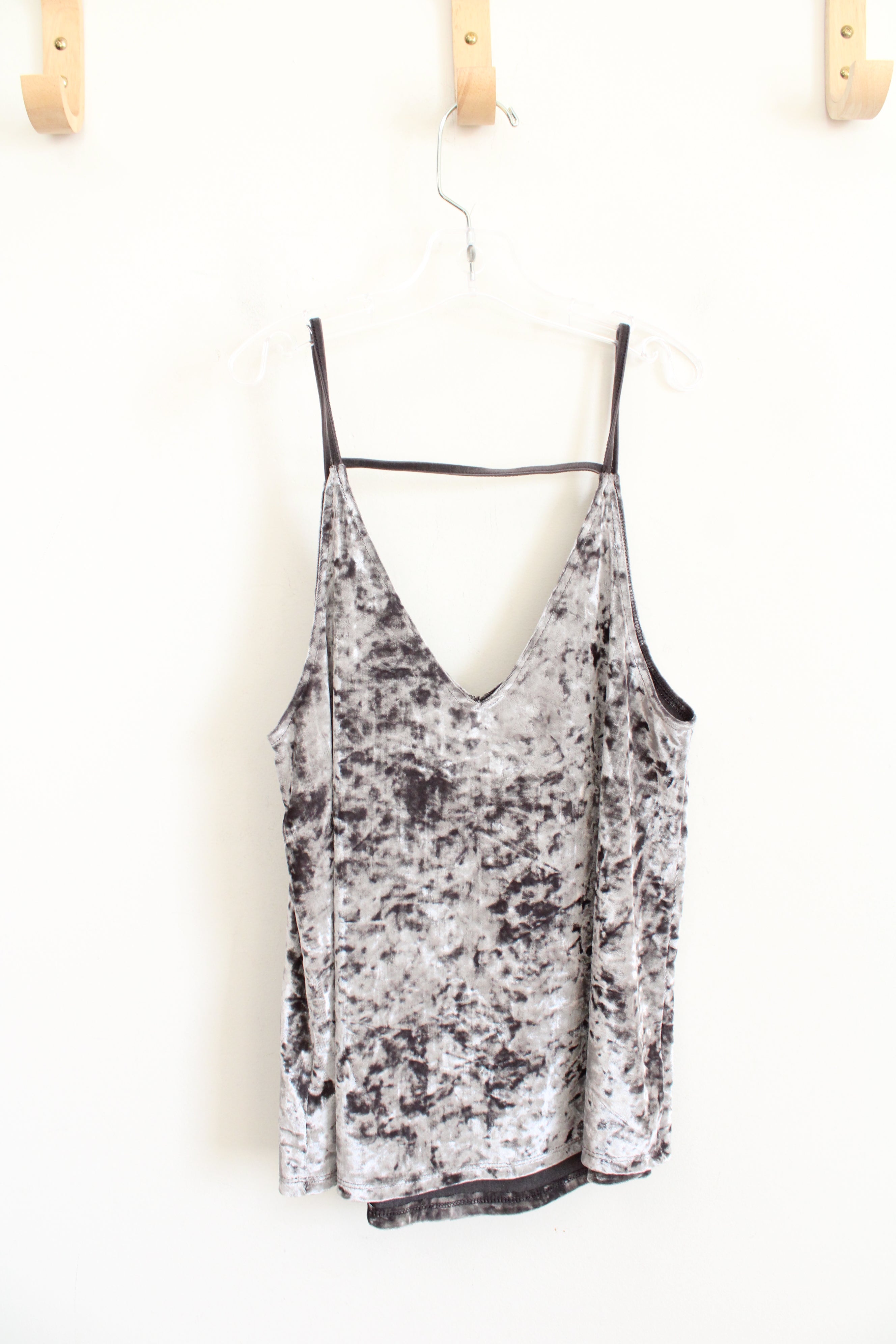 American Eagle Gray Crushed Velvet Tank Top