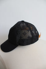 Louis Vuitton Black Mesh Signature Baseball Hat