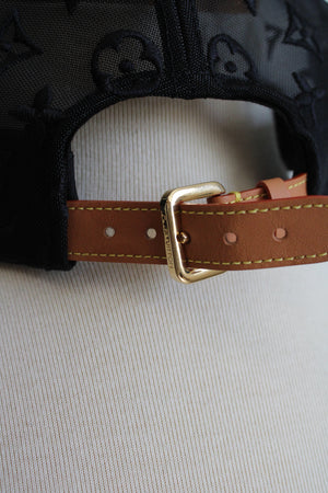 Louis Vuitton Black Mesh Signature Baseball Hat