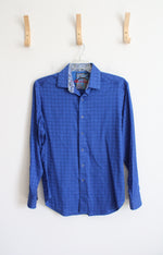 Robert Graham Blue Geometric Patterned Button Down Shirt | M