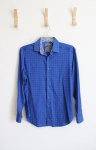 Robert Graham Blue Geometric Patterned Button Down Shirt | M
