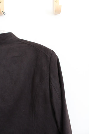 Alia Black Suede Full Zip Jacket | 14 Petite