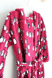 Vera Bradley Magenta Penguin Fuzzy Robe | S/M