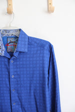 Robert Graham Blue Geometric Patterned Button Down Shirt | M