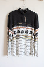 NEW Maurices Gray Yellow White Snowflake Long Sleeved Top | 1X