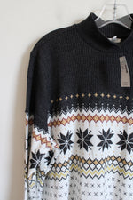 NEW Maurices Gray Yellow White Snowflake Long Sleeved Top | 1X
