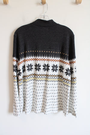 NEW Maurices Gray Yellow White Snowflake Long Sleeved Top | 1X
