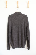 NEW Chaps Black & Gray Quarter Zip Sweater | L