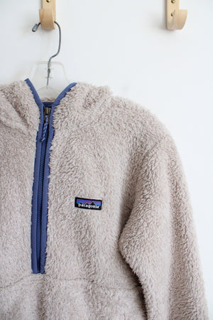 Patagonia Tan & Blue Soft Fuzzy 1/4 Zip Jacket | S