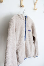 Patagonia Tan & Blue Soft Fuzzy 1/4 Zip Jacket | S
