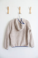 Patagonia Tan & Blue Soft Fuzzy 1/4 Zip Jacket | S