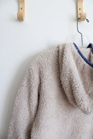 Patagonia Tan & Blue Soft Fuzzy 1/4 Zip Jacket | S