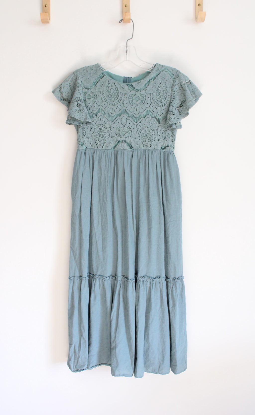 Dusty Blue Lace Bodice Dress | Youth XL (14/16)