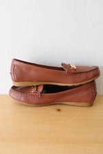 NEW Coach Olive Leather Pebble Grain Brown Loafer | Size 8.5