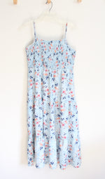 Shein Blue Floral Smocked Maxi Dress | XL