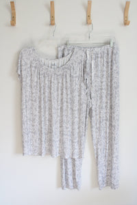 Croft & Barrow Gray & White Patterned 2-Piece Pajama Pants & Top Set | 1X