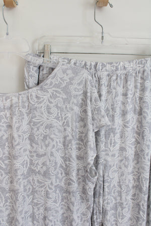 Croft & Barrow Gray & White Patterned 2-Piece Pajama Pants & Top Set | 1X