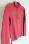 Under Armour Red & Gray Striped Quarter ZIp Sweatshirt | S