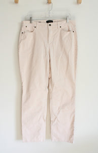 Talbots Flawless Five-Pocket Straight Curvy Cream Corduroy Pants | 14