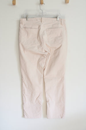 Talbots Flawless Five-Pocket Straight Curvy Cream Corduroy Pants | 14