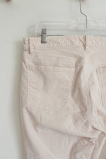 Talbots Flawless Five-Pocket Straight Curvy Cream Corduroy Pants | 14