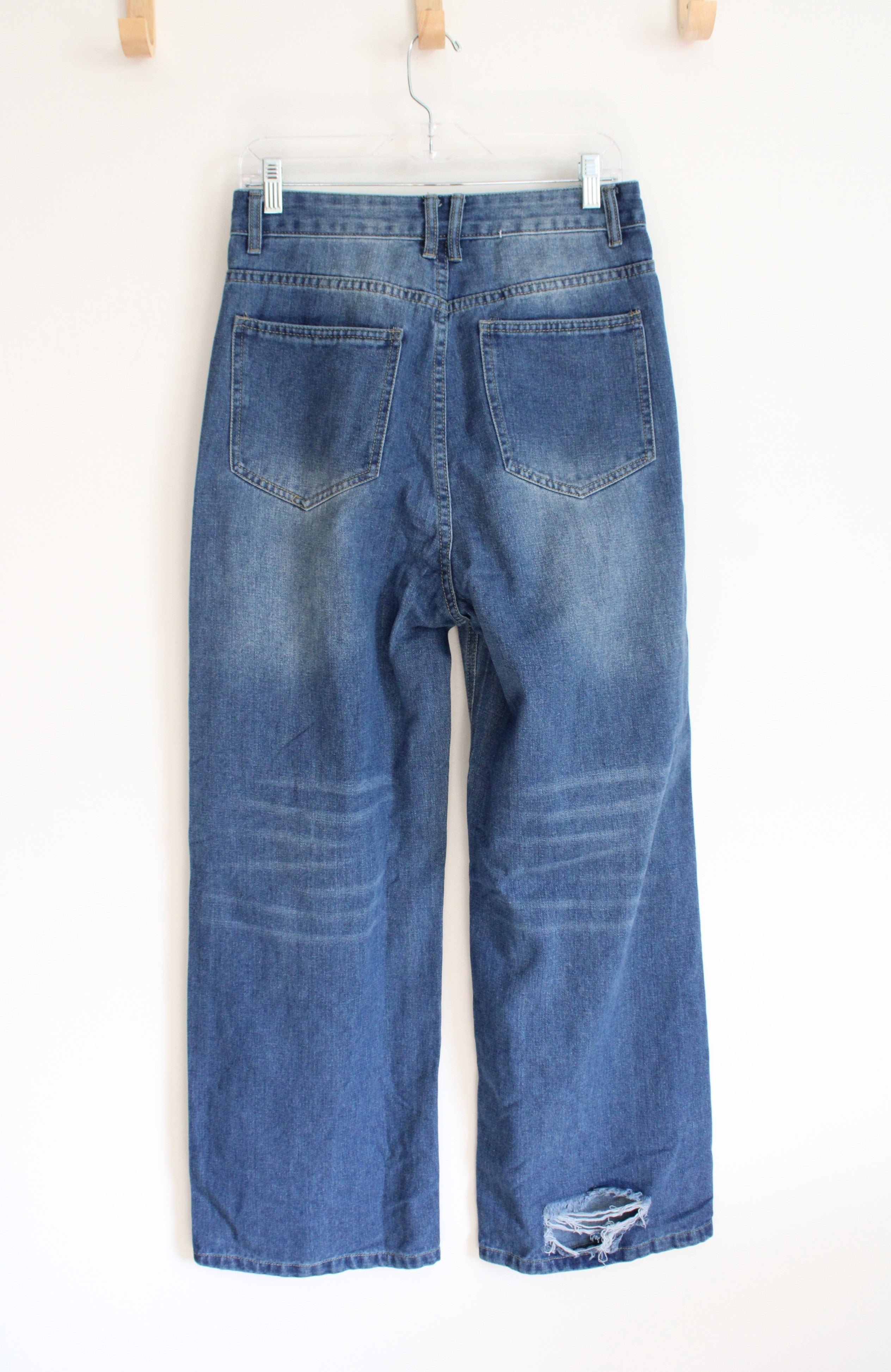 Wide Leg Distressed Jeans | M