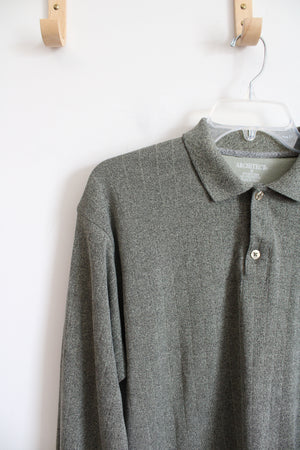 Architect Green Collared Long Sleeved Henley | M