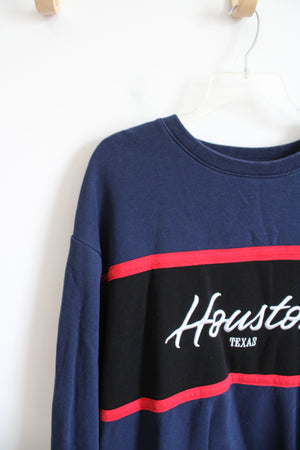 H&M Divided Navy Black & Red Houston Sweatshirt | XL