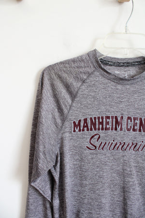 Holloway Gray & Maroon Manheim Central Swimming Long Sleeved Athletic Shirt | S