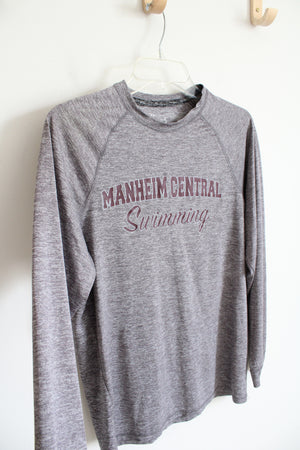 Holloway Gray & Maroon Manheim Central Swimming Long Sleeved Athletic Shirt | S