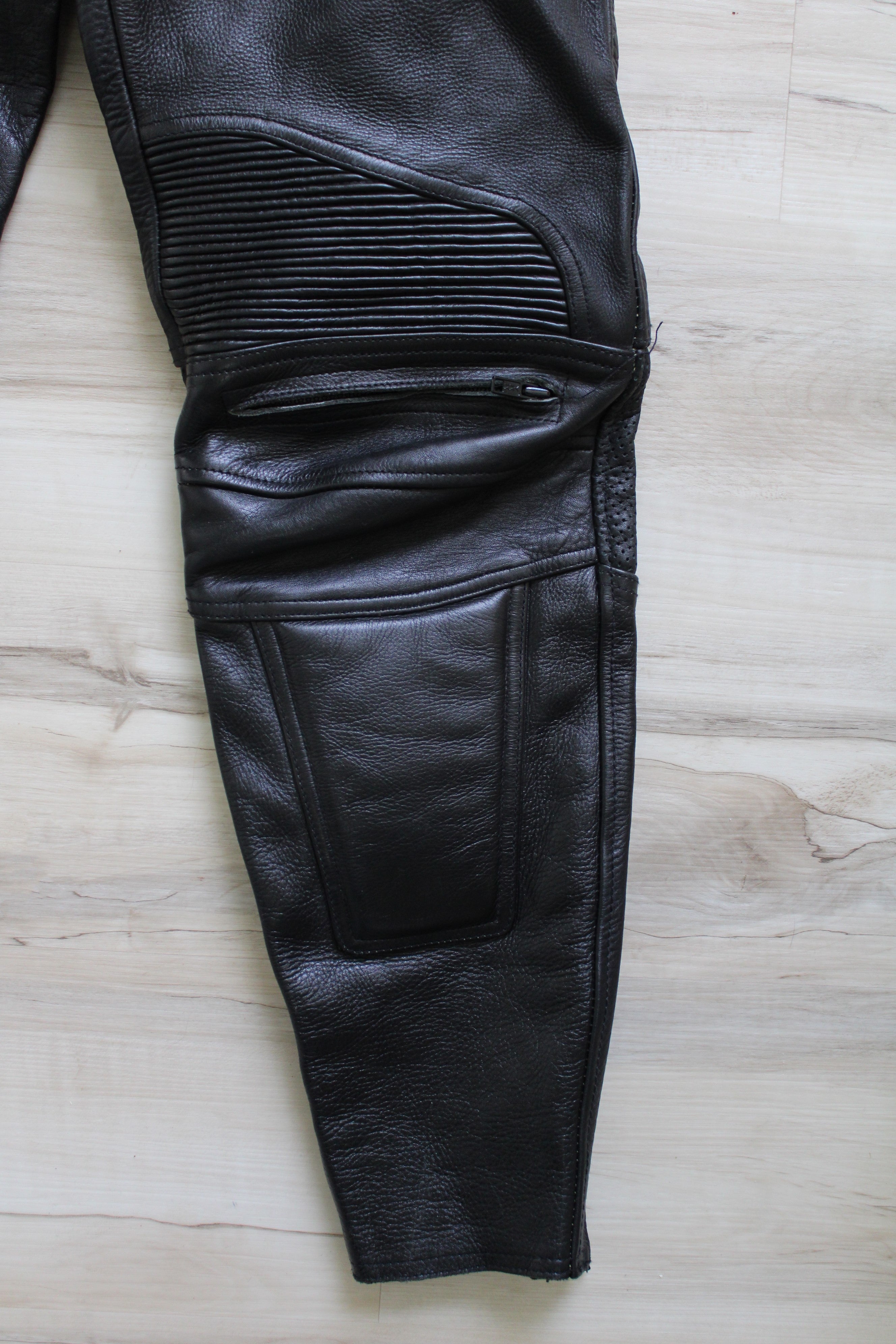 Men Black Leather Motorcycle Trouser, Real Leather Biker Pent