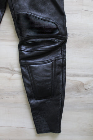 Xpert Sport Black Leather Tapered Pant | 30X28