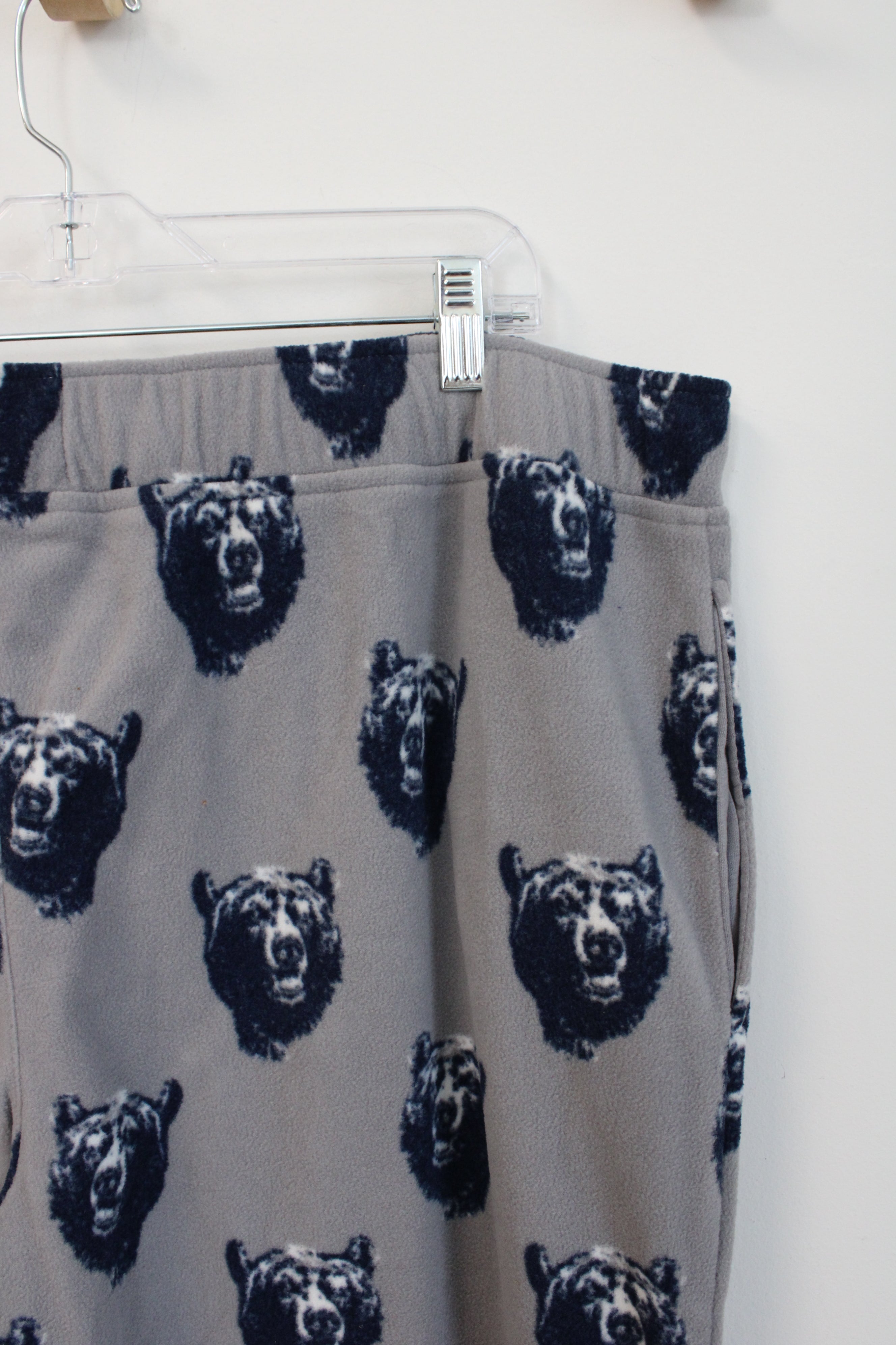 NEW Goodfellow & Co. Blue & Gray Bear Patterned Fuzzy Sweatpants | XXL Tall