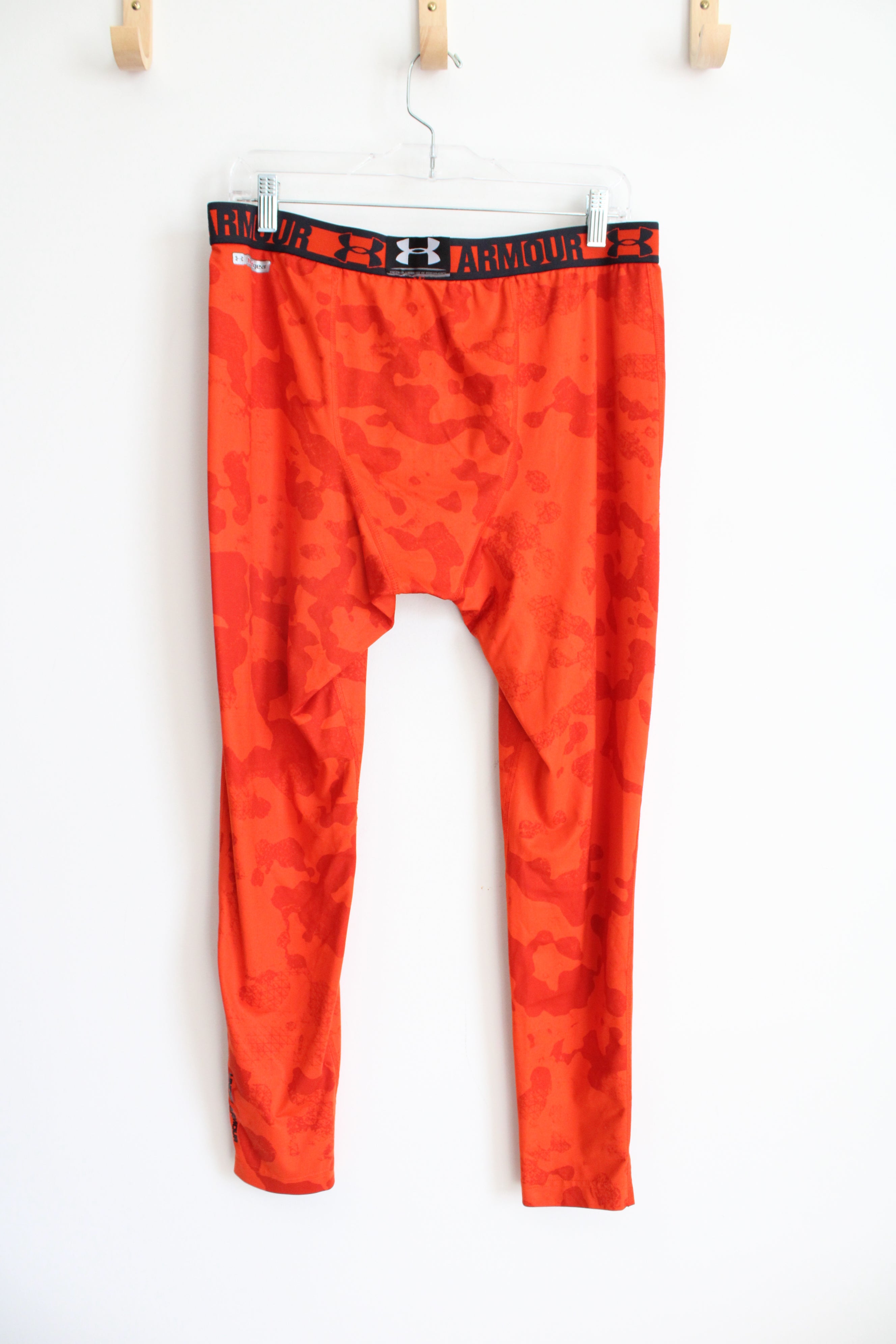 Under Armour Orange Patterned Compression Pants | XL