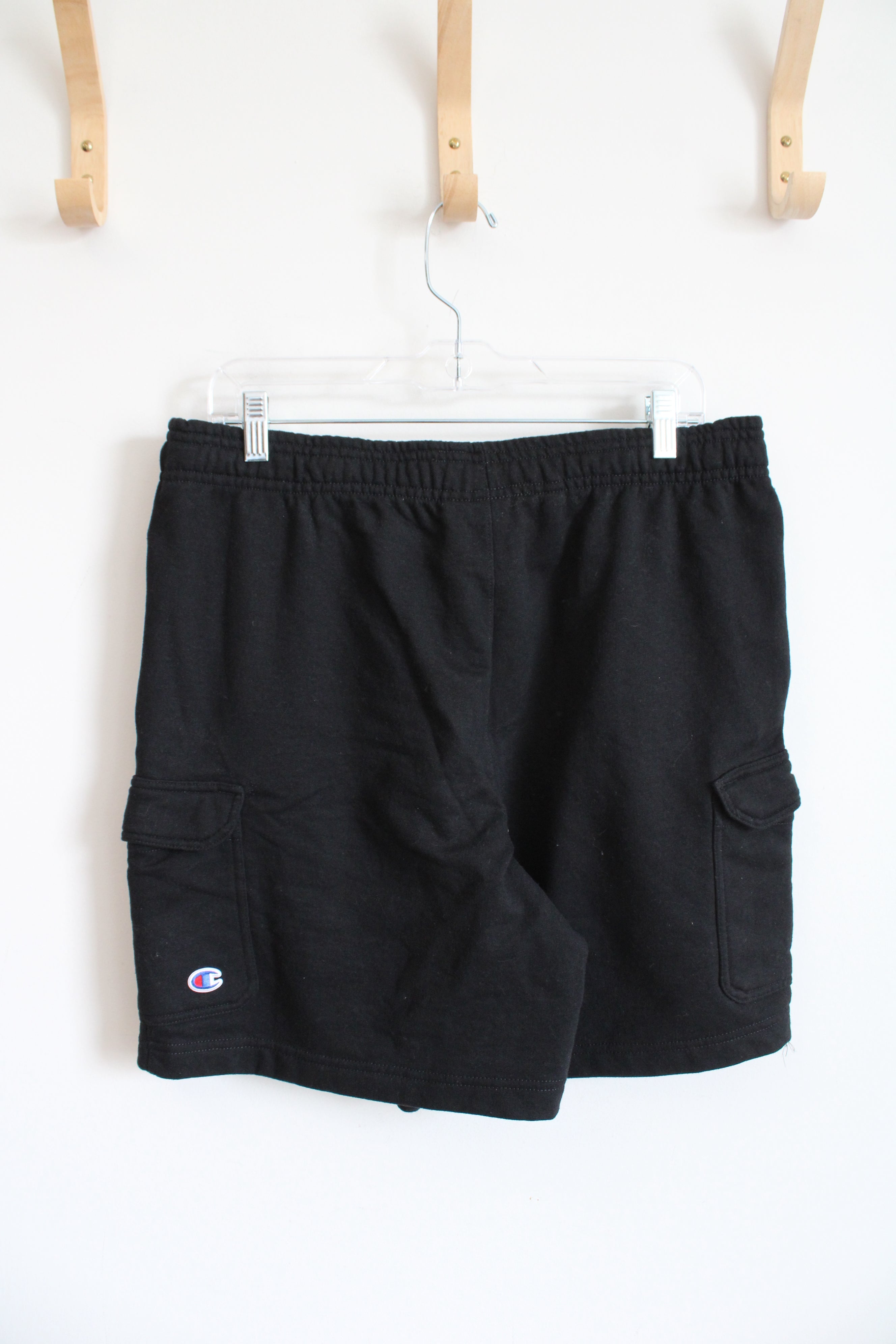 Champion Black Cargo Sweatshorts | L