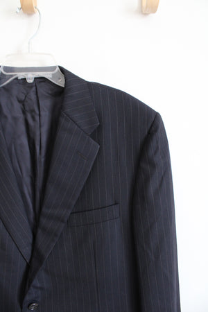 Hickey Freeman Navy Striped Wool Blazer | 46 Regular