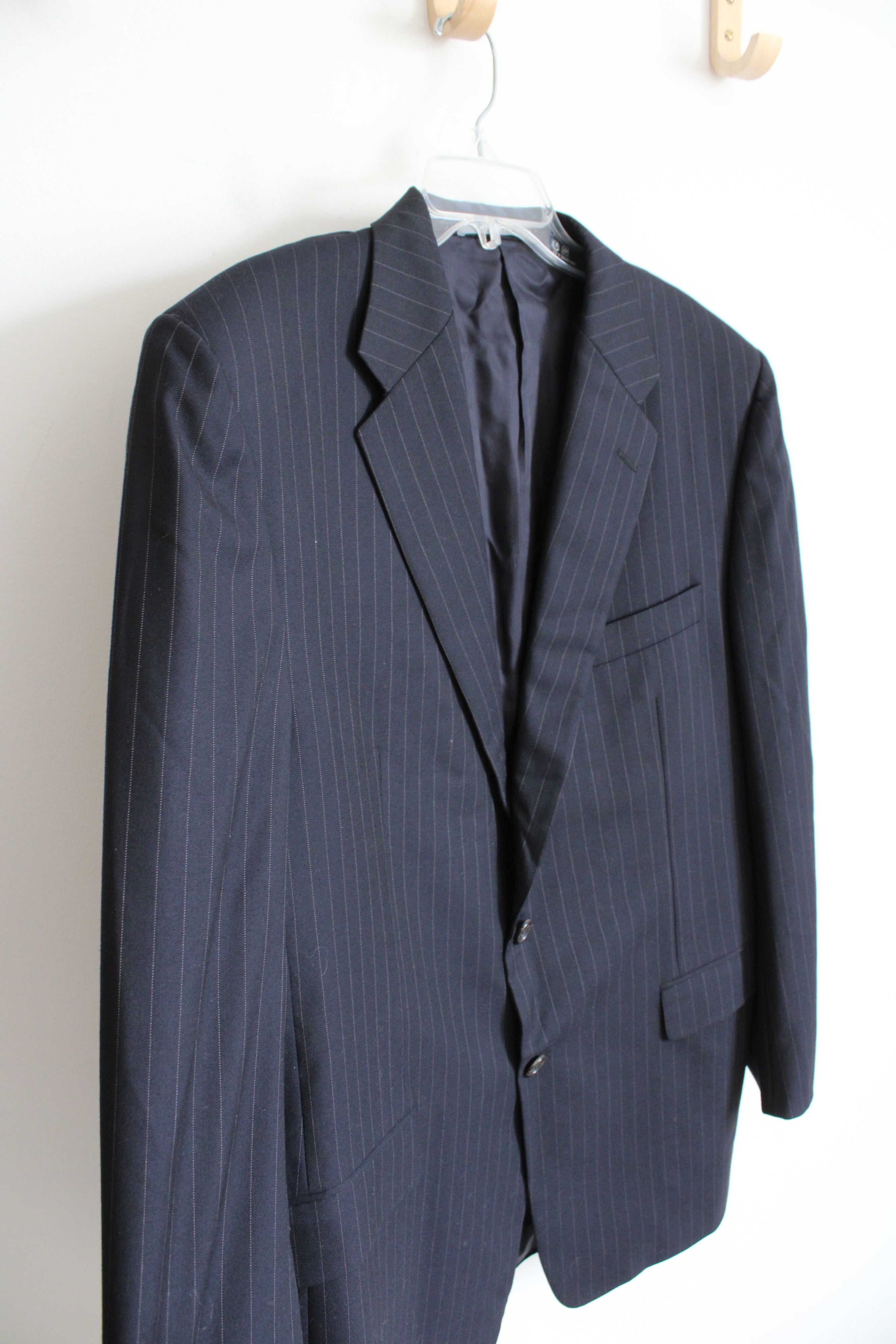 Hickey Freeman Navy Striped Wool Blazer | 46 Regular