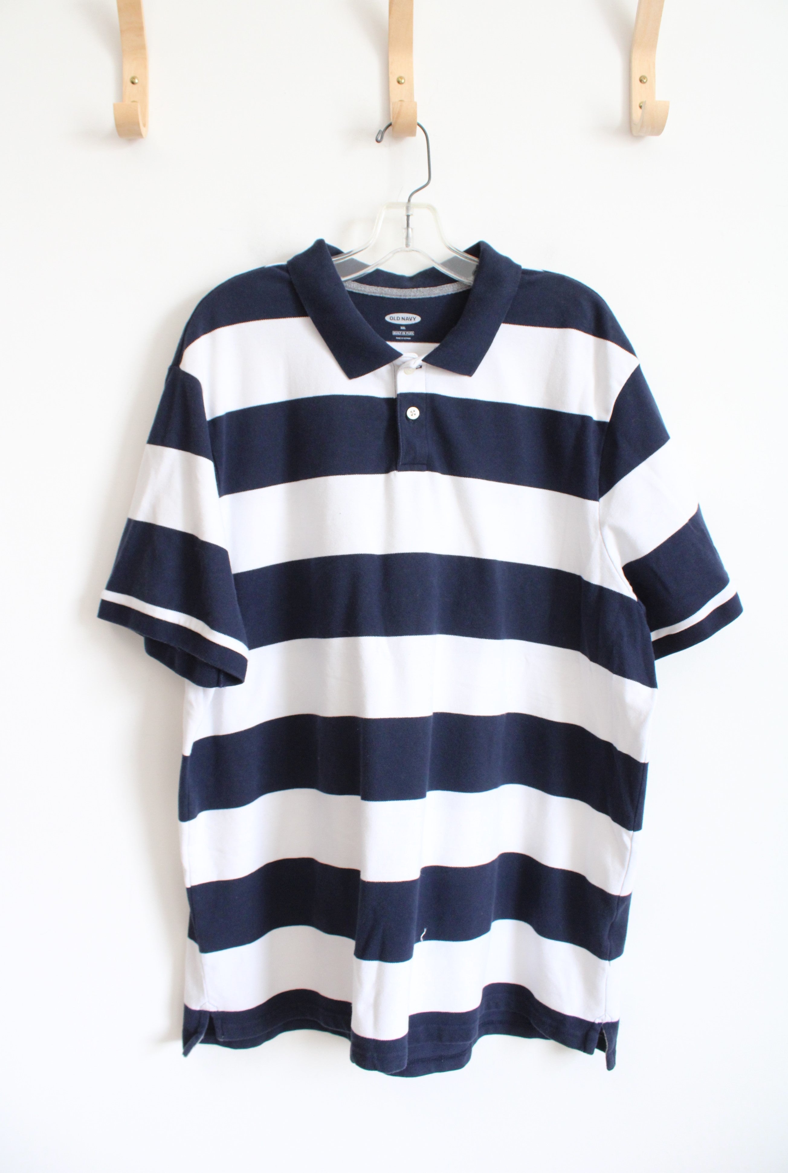 Old Navy Blue & White Striped Polo Shirt | 2XL