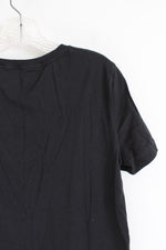 Victoria's Secret Black Velvet Logo Cotton Top | M Long