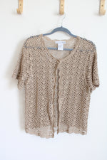 Madison Leigh Tan Crocheted Cardigan | 14