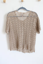 Madison Leigh Tan Crocheted Cardigan | 14