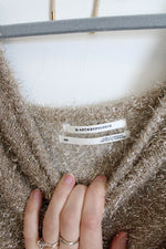 By Anthropologie Eyelash Crop Shimmer Sweater | XXS