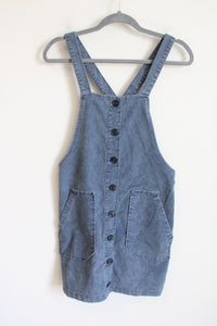 American Eagle Dusty Blue Corduroy Overall Dress | XS