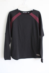 Boombah Bomber Black Maroon Long Sleeved Shirt | L