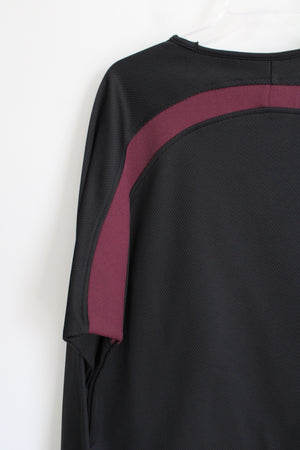 Boombah Bomber Black Maroon Long Sleeved Shirt | L