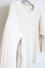 Aerie Cream Mock Neck Knit Loose Fit Sweater | M