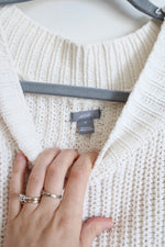 Aerie Cream Mock Neck Knit Loose Fit Sweater | M