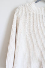 Aerie Cream Mock Neck Knit Loose Fit Sweater | M