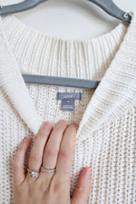 Aerie Cream Mock Neck Knit Loose Fit Sweater | M