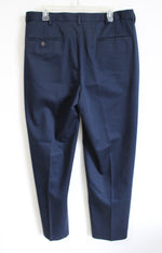 Haggar Classic Fit Premium No Iron Khaki Navy Trouser Pants | 36X32